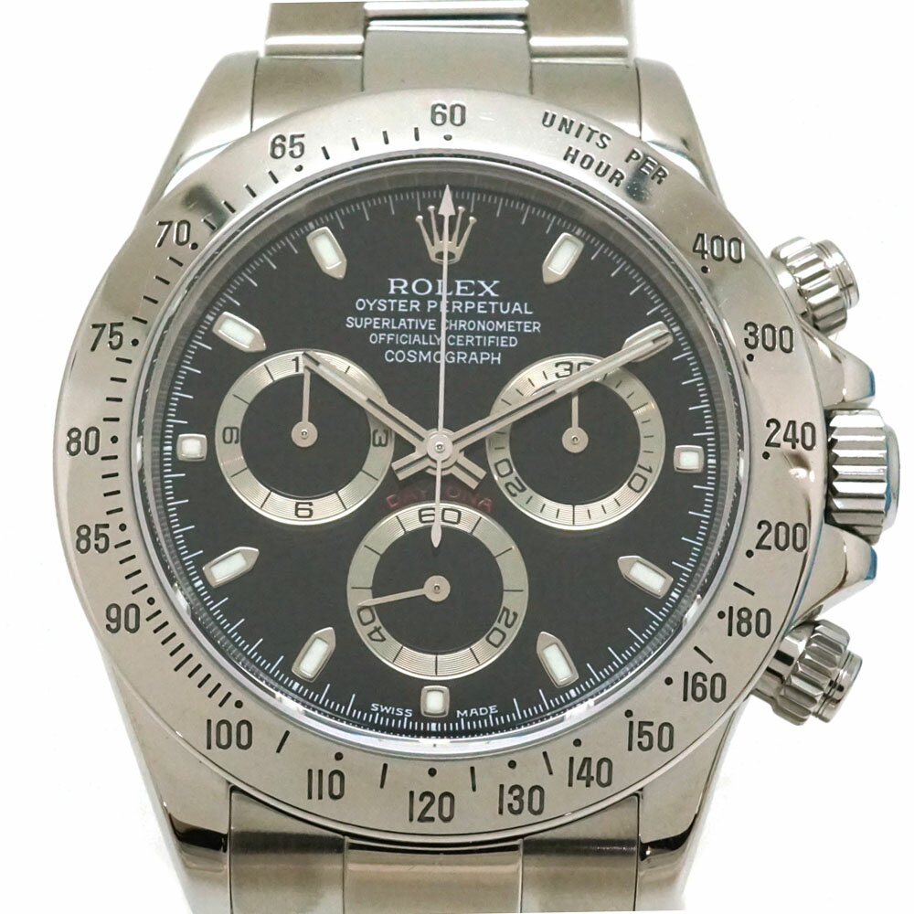 ROLEX【ロレックス】116520 コスモグラフ デイトナ クロノグラフ K番 2001年～2002年製造 ブラック SS(ステンレス）自動巻き メンズ 腕時計 OH済【中古】USED-9【質屋かんてい局北名古屋店】n22-5994