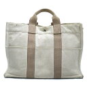 エルメス Hermes ニューフールトゥトートMM アイボリー×ブラウン【中古】
