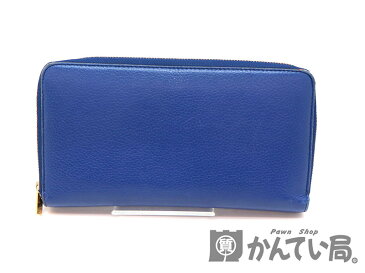 CELINE 【セリーヌ】ラウンドファスナー長財布　レザー　ブルー系　長財布【中古】　USED-6　質屋　かんてい局茜部店　a18-8674