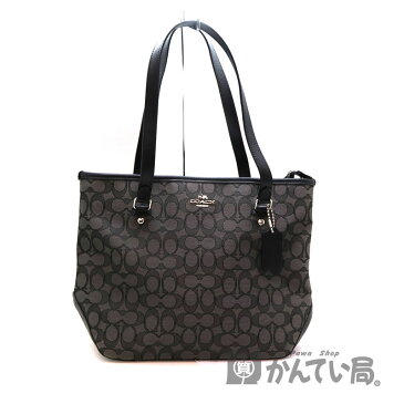 COACH【コーチ】F55364　ショルダーバッグ ブラック系　グレー系　レザー　キャンバス　シグネチャー　鞄【中古】 USED-8 A2001352 質屋　かんてい局茜部店