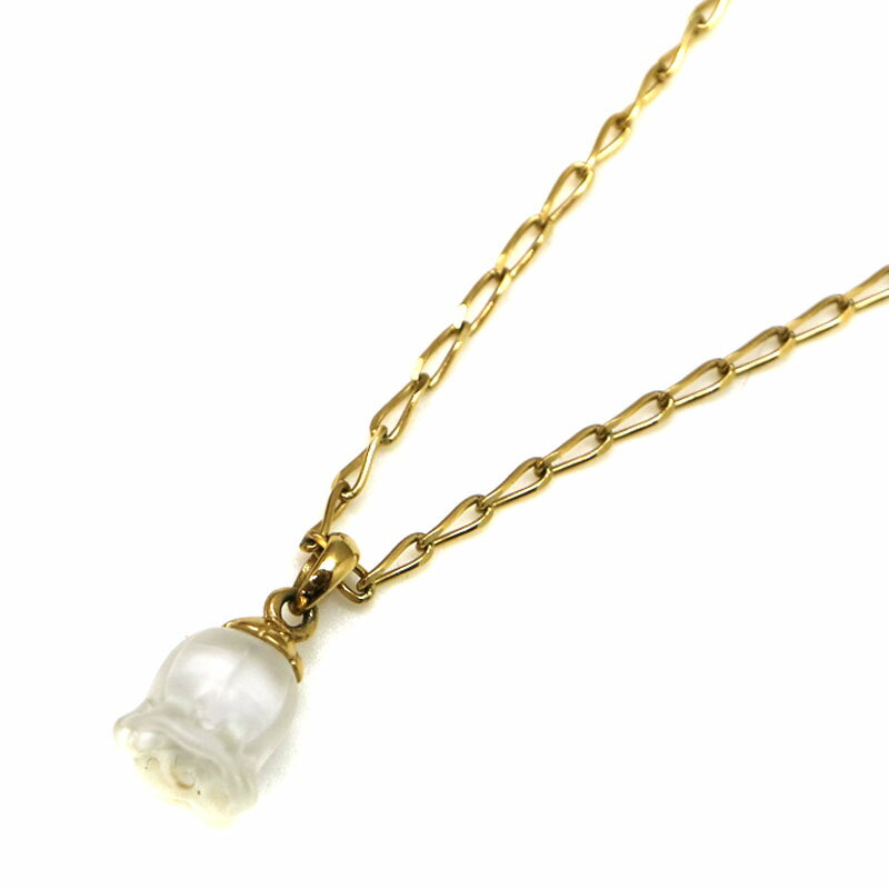 LALIQUE【ラリック】　ネックレス　約42cm　スズラン　ペンダント　アクセサリー　ジュエリー　ゴールド系　USED-6　【中古】 A21-6387　質屋　かんてい局茜部店のサムネイル