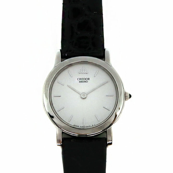 SEIKO【セイコー】　4J80-0A10　GTAW009　クレドール　Pt950　プラチナ　レザー　クォーツ　レディース　ファッション　メンズ　レディース　腕時計　USED-9【中古】　A21-6966　質屋　かんてい局茜部店のサムネイル