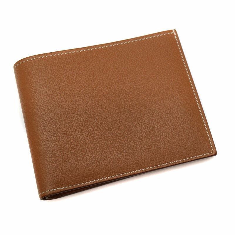 HERMES【エルメス】　H078714CAAA　シチズンツイルコンパクト　カレキューブ　2つ折り財布　レザー　財布　レディース　メンズ　ブラウン系　USED-8　【中古】　A22-1605　質屋　かんてい局茜部店のサムネイル
