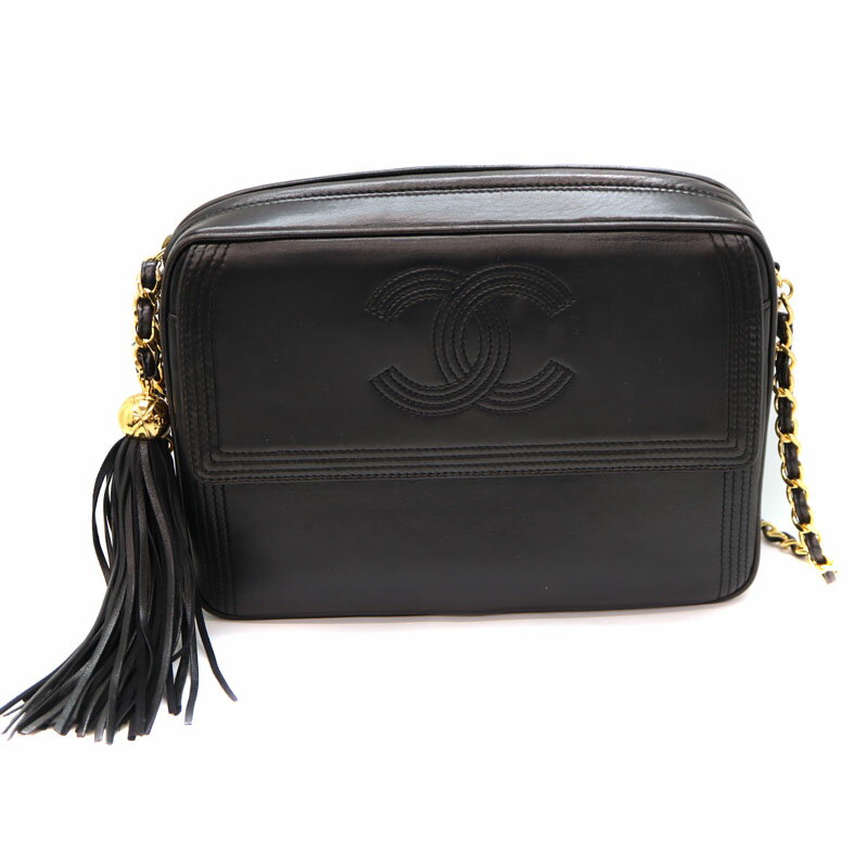 CHANEL【シャネル】A04629　チェーンショルダーバッグ　鞄　レザー　黒/ブラック系　金具ゴールド　レディース【中古】USED-6　質屋　かんてい局茜部店　A22-7957のサムネイル