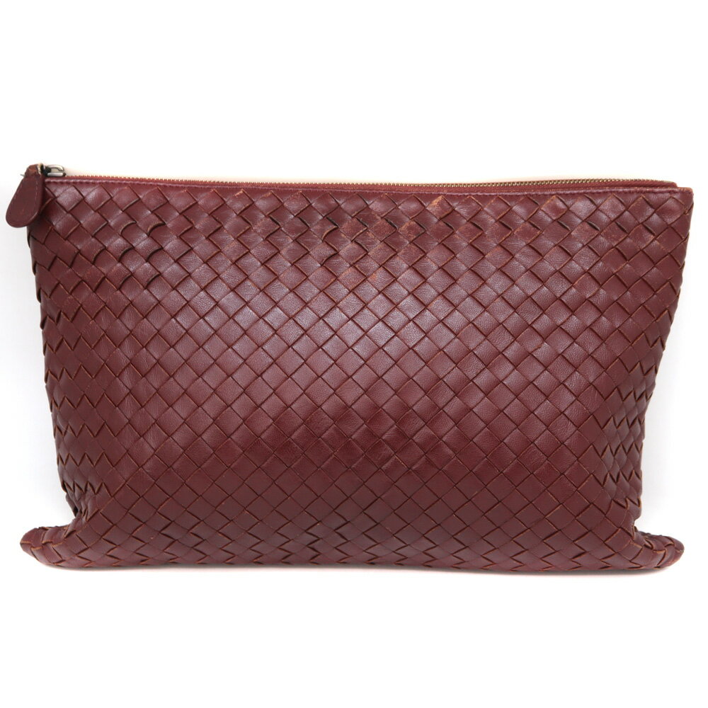 ボッテガヴェネタ Bottegaveneta クラッチバッグ 鞄 レザー ボルドー【中古】