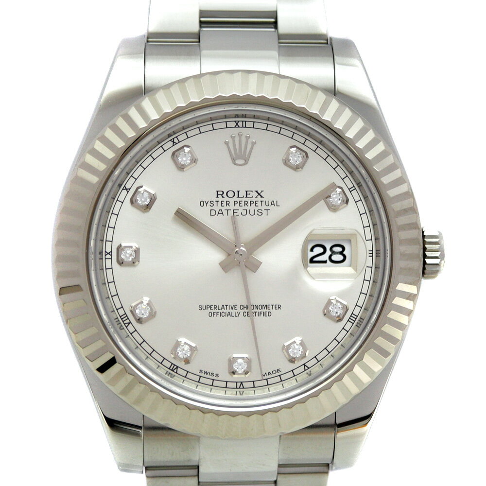 ロレックス Rolex 116334G デイトジャスト2 シルバー 10Pダイヤ メンズ【中古】