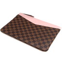 ルイ・ヴィトン Louis Vuitton N60261 デイリーポーチ ダミエ エベヌ ブラウン ピンク【中古】