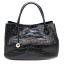 フルラ Furla 型押しトートバッグ ブラック レザー【中古】