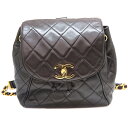 シャネル Chanel リュック ラムスキン レザー ブラック【中古】