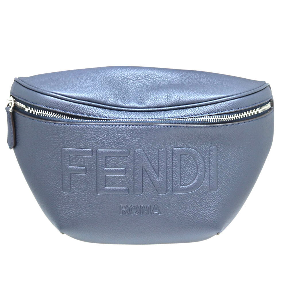 フェンディ Fendi 7VA562 AMAC F082Q ボディバッグ ネイビー レザー【中古】