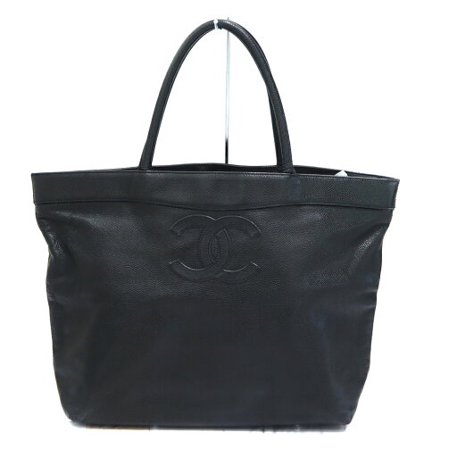 シャネル Chanel キャビアスキントートバッグ ブラック レザー 鞄【中古】 シャネル Chanel キャビアスキントートバッグ ブラック レザー 鞄【中古】