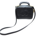 シャネル Chanel A07060 2WAYバニティバッグ ゴールド金具 ブラック【中古】