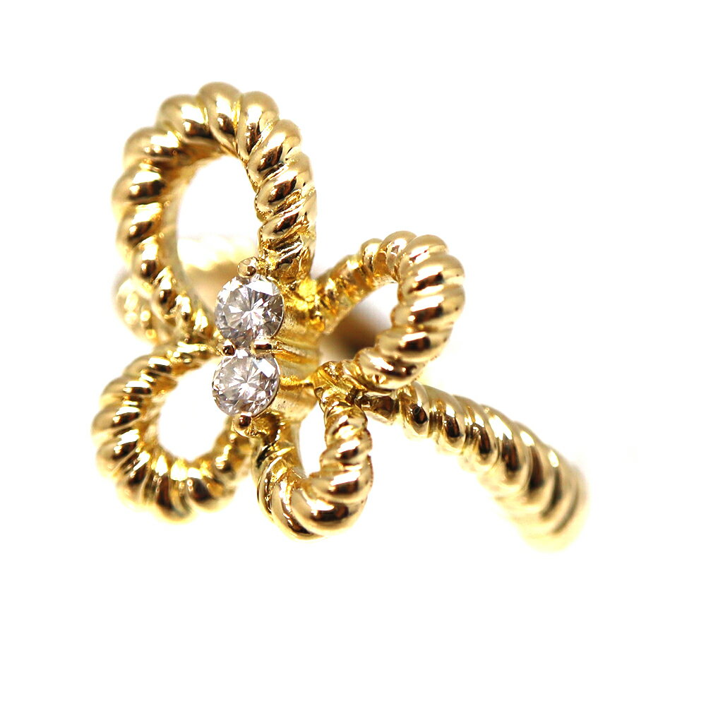 18金 K18 D0.13ctリング ゴールド ダイヤモンド 指輪 【中古】