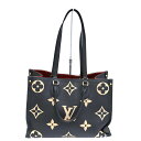 ルイヴィトン Louis vuitton M45495 オンザゴーMM バッグ ブラック ベージュ【中古】