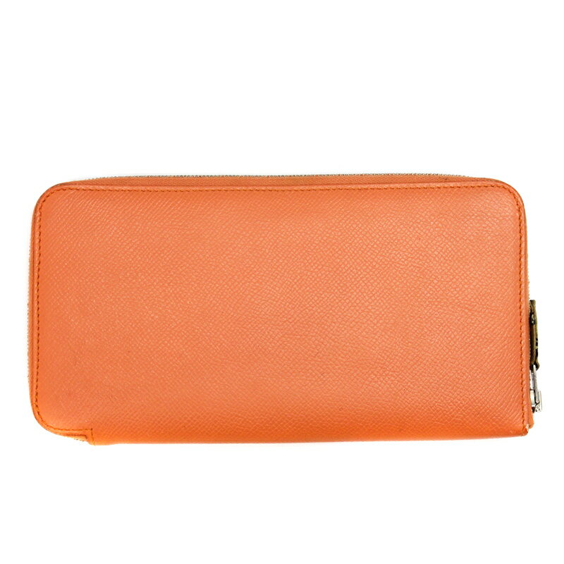 エルメス Hermes アザップロング シルクイン レザー 財布 サーモンピンク □R刻印【中古】