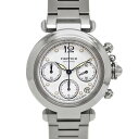 カルティエ Cartier W31039M7 パシャC クロノデイト オートマチック ホワイト文字盤【中古】