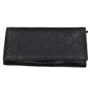 グッチ Gucci 146229 グッチシマ 二つ折り長財布 ブラック【中古】