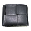 ボッテガヴェネタ Bottega Veneta 740261 二つ折り財布 カセット レザー ブラック【中古】