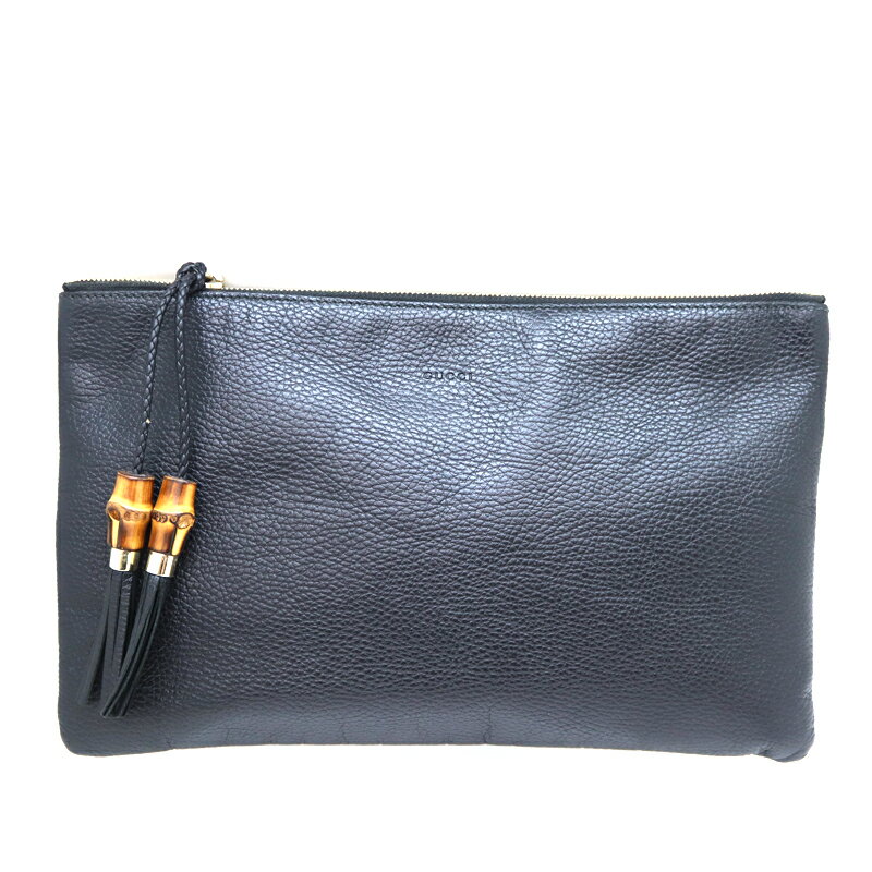 グッチ GUCCI 449653 クラッチバッグ レザー ブラック【中古】