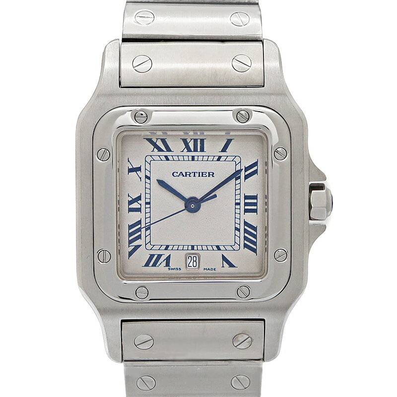 カルティエ Cartier W20018D6 サントスガルベLM ホワイト文字盤 シルバー ユニセックス【中古】