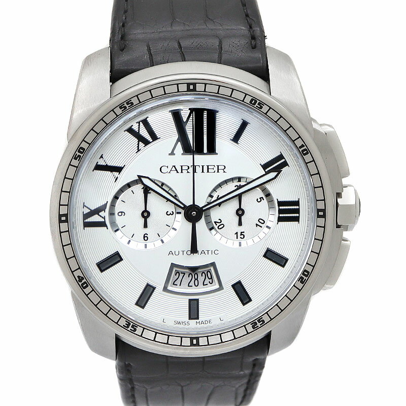 カルティエ Cartier W7100046 カリブルドゥカルティエクロノ シルバー メンズ 自動巻 腕時計【中古】(2)