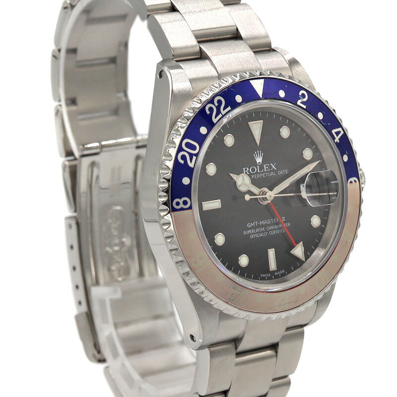 ロレックス Rolex 16710 GMTマスター2 メンズ 自動巻 腕時計 ブラック Y番 ペプシ【中古】