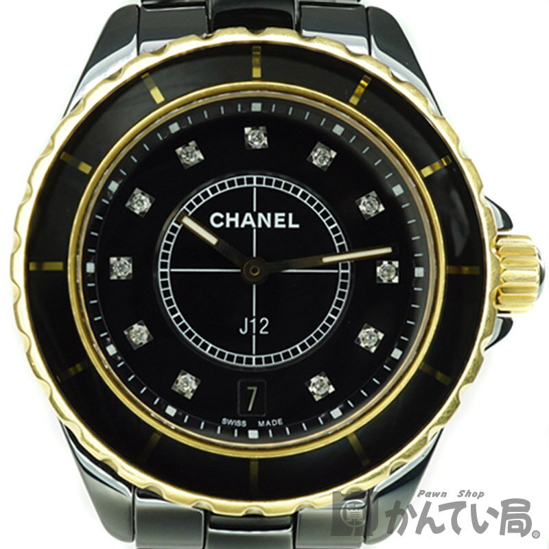 【メンテナンス済み】　CHANEL　シャネル　H2544　J12　11Pダイヤ　クォーツ　セラミック ...