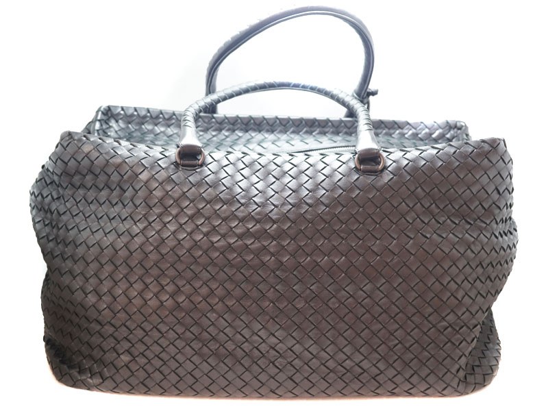 BOTTEGAVENETA【ボッテガヴェネタ】 256347 ボストンバック レザー ブラック　黒　革　編み込み　旅行バッグ　大きめ　鞄　カバン　【中古】　USED-6　質屋　かんてい局北名古屋店　n19-4398