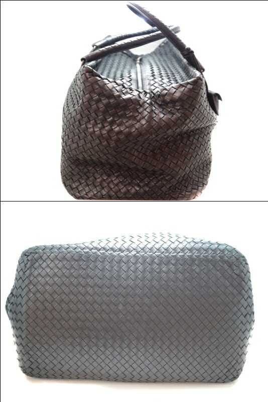 BOTTEGAVENETA【ボッテガヴェネタ】 256347 ボストンバック レザー ブラック　黒　革　編み込み　旅行バッグ　大きめ　鞄　カバン　【中古】　USED-6　質屋　かんてい局北名古屋店　n19-4398