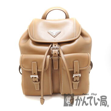 PRADA【プラダ】B6677B バックパック レザー キャメル ブラウン系 ダークベージュ系 リュックサック 小さめ レディース【中古】 USED-8 質屋 かんてい局北名古屋店 n20-616