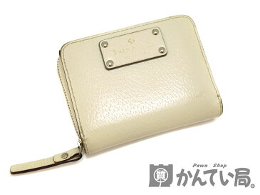 Kate Spade【ケイトスペード】WLRU1149 ラウンドファスナー財布 コインケース レザー オフホワイト系 ベージュ系 ピンク レッド 水玉模様 ドット コンパクト サイフ レディース【中古】 USED-5 質屋 かんてい局北名古屋店 n19-6585