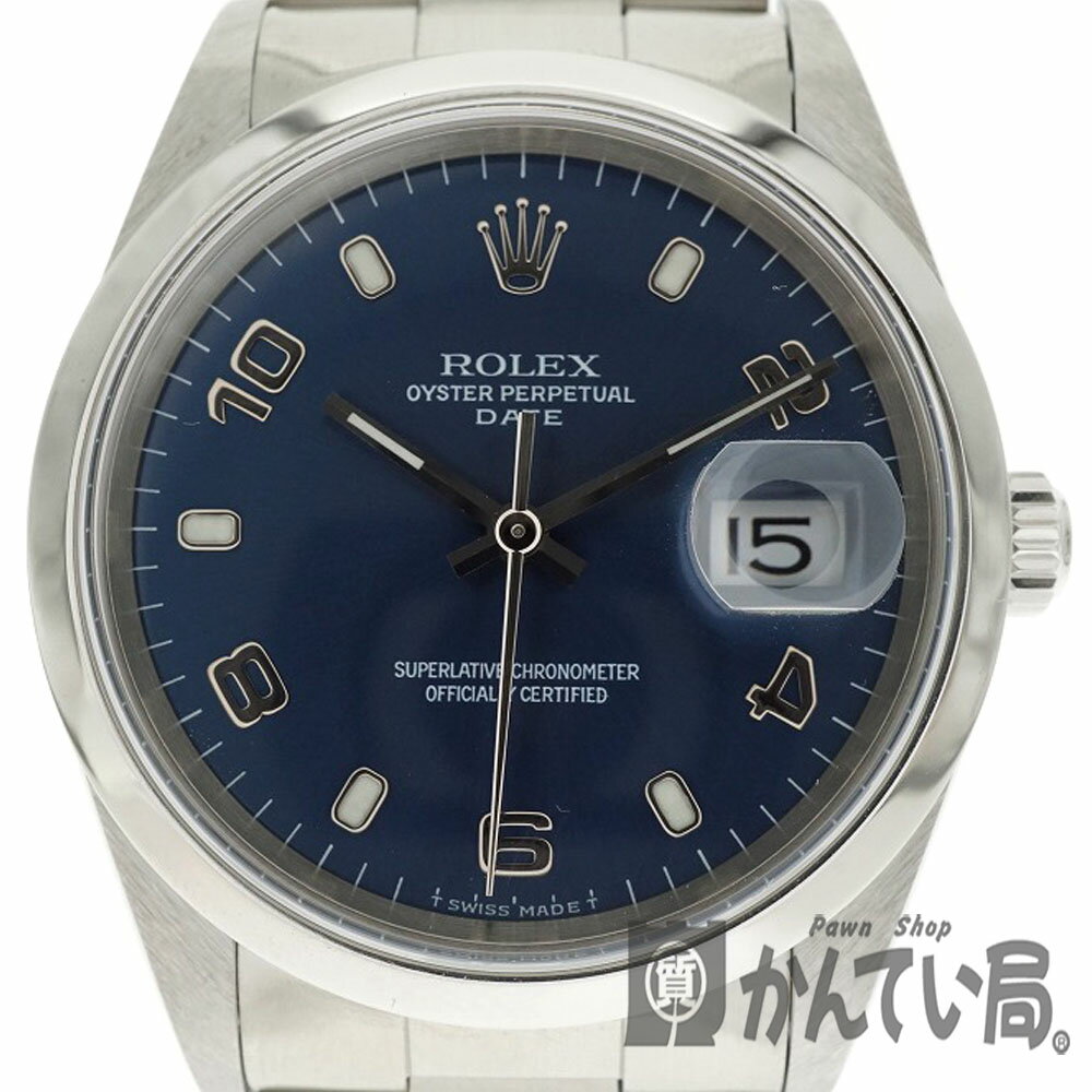 【OH・仕上げ済み】ROLEX【ロレックス】15200 オイスターパーペチュアルデイト ブルー文字盤 SS 98〜99年 デイトジャスト機構 【中古】USED-9 質屋かんてい局細畑店 h19-4444