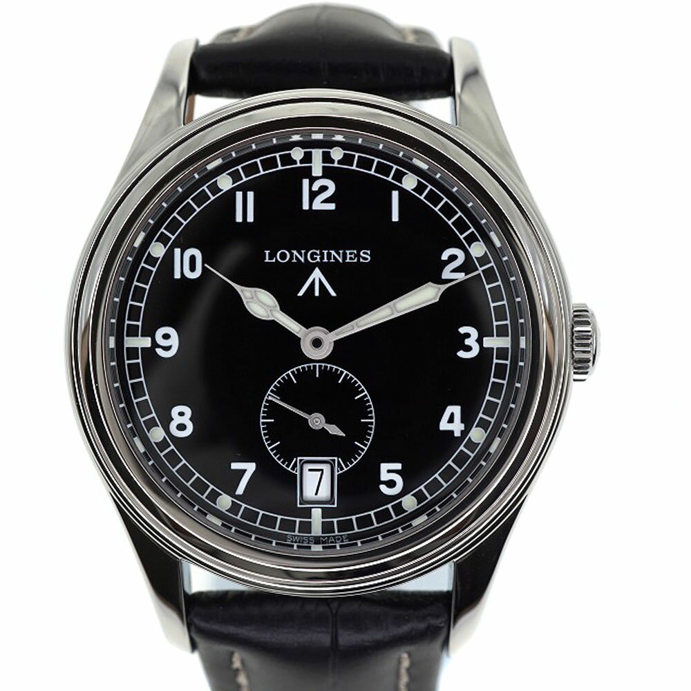 LONGINES【ロンジン】L2.731.4 レジェンドミッションWWW メンズ 自動巻き オートマチック ミリタリー スモールセコンド デイト機能 アラビア数字 ラウンド ステンレススチール レザー 腕時計 【中古】USED-9 質屋かんてい局細畑店 h2207666のサムネイル
