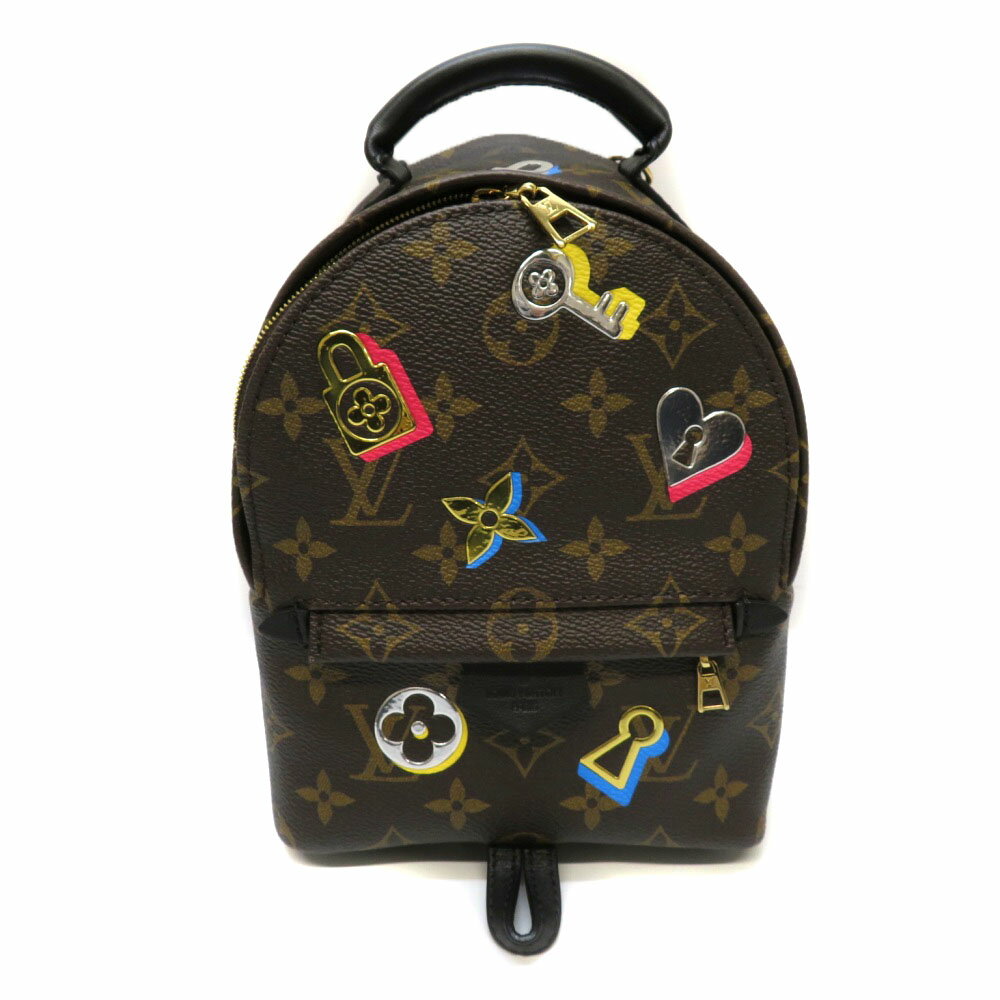 【値下げ】LOUISVUITTON【ルイヴィトン】M44367 パームスプリングスバッグパックMINI モノグラム・ラブロック ブラウン ミニリュック カラフル レディース 鞄 【中古】USED-7 質屋 かんてい局細畑店 h2105920