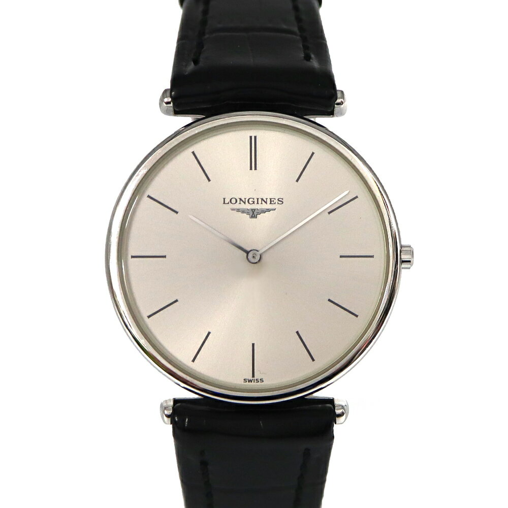 ロンジン Longines L4.635.4 グランドクラシック ボーイズ クオーツ 腕時計 グレー 【中古】