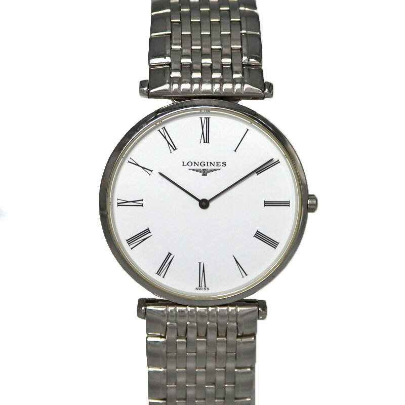 ロンジン Longines L4.709.4 グランドクラシック メンズ クオーツ 電池式 腕時計 ホワイト 【中古】