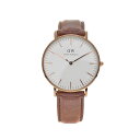 【バッテリー交換済み】Daniel Wellington【ダニエルウェリントン】クォーツ ユニセックス 白文字盤 SS×レザー 【中古】USED-6 質屋かんてい局細畑店 h2000432