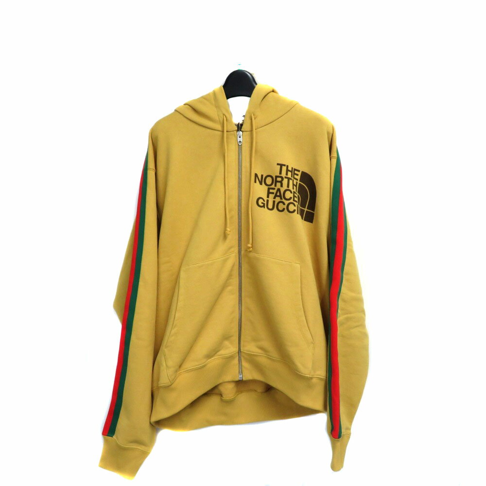 【値下げ】GUCCI【グッチ】 ノースフェイス×グッチ ジップパーカー XSサイズ イエロー マスタード シェリーライン レッド グリーン パーカー 服 カジュアル ストリート ユニセックス 男女兼用 【中古】 未使用品 質屋 かんてい局細畑店 h2103833のサムネイル