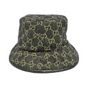 グッチ Gucci 576371 GGキャンバス バケットハット ブラック 【中古】
