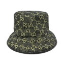 グッチ Gucci 576371 GGキャンバス バケットハット ブラック 【中古】