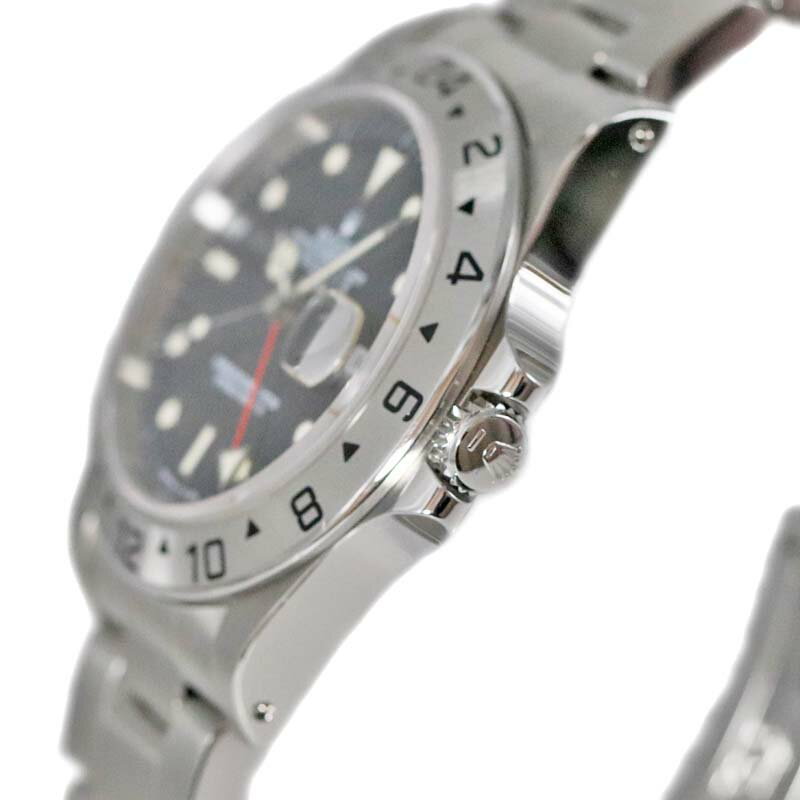 ロレックス Rolex 16570 エクスプローラー2 ブラック オートマチック オールトリチウム シングルバックル GMT デイト メンズ 【中古】
