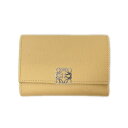 ロエベ Loewe C821S33X01 バーティカルウォレットスモール イエロー 【中古】