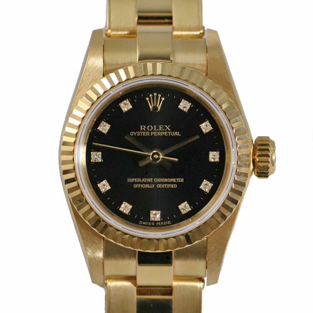 ロレックス Rolex 67198G オイスターパーペチュアル ブラック ダイヤモンド 【中古】