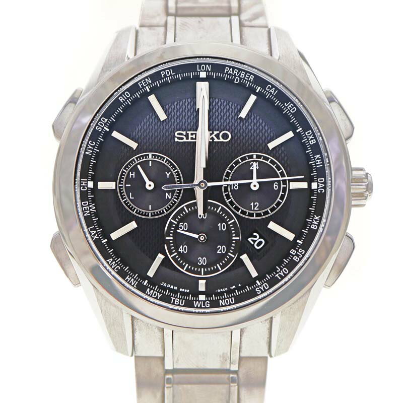 セイコー Seiko SAGA197/8B92-0AA0 ブライツ フライトエキスパート メンズ ソーラー電波 腕時計 ブラック【中古】