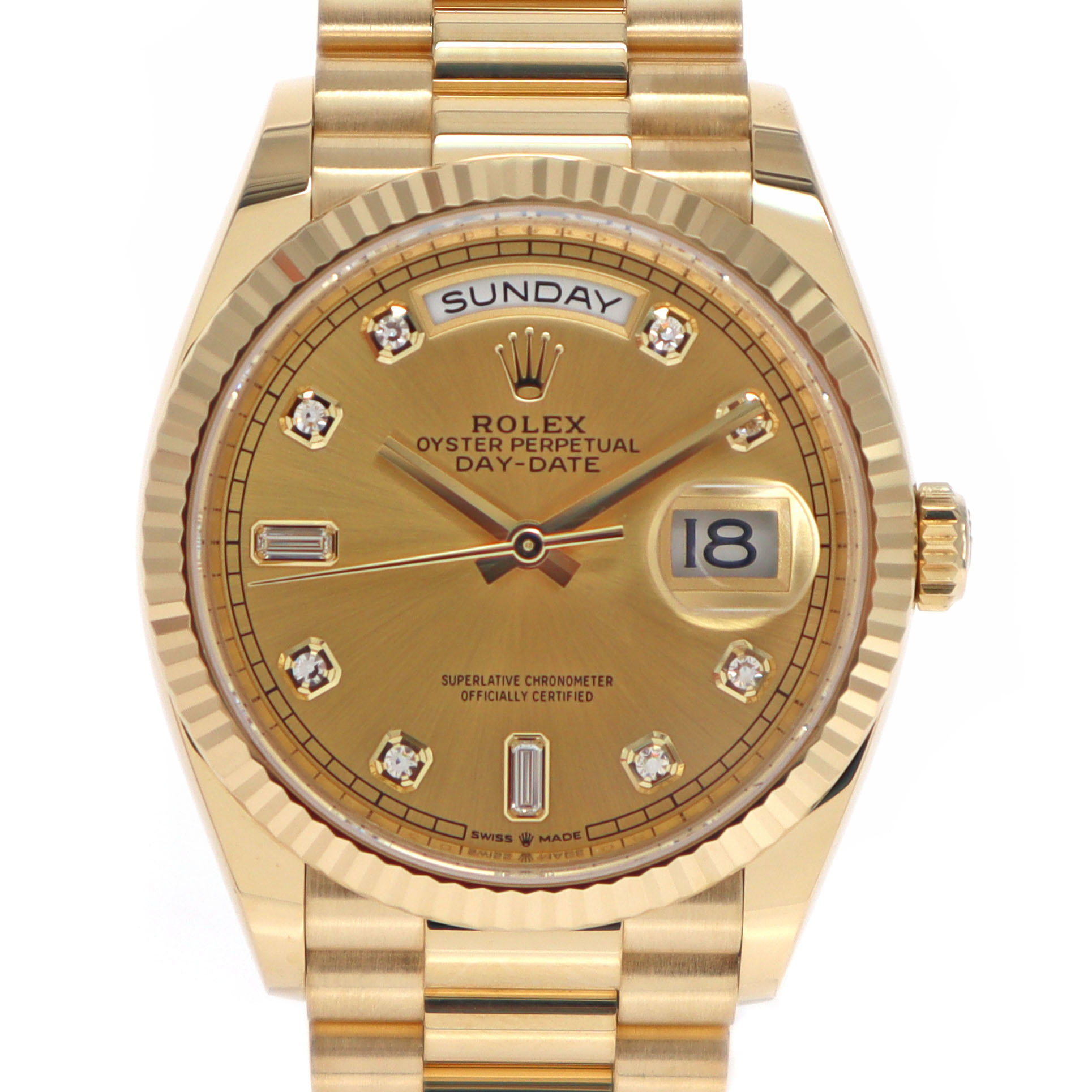 ロレックス Rolex 128238A デイデイト36 ゴールド 18金 ダイヤモンド 【中古】