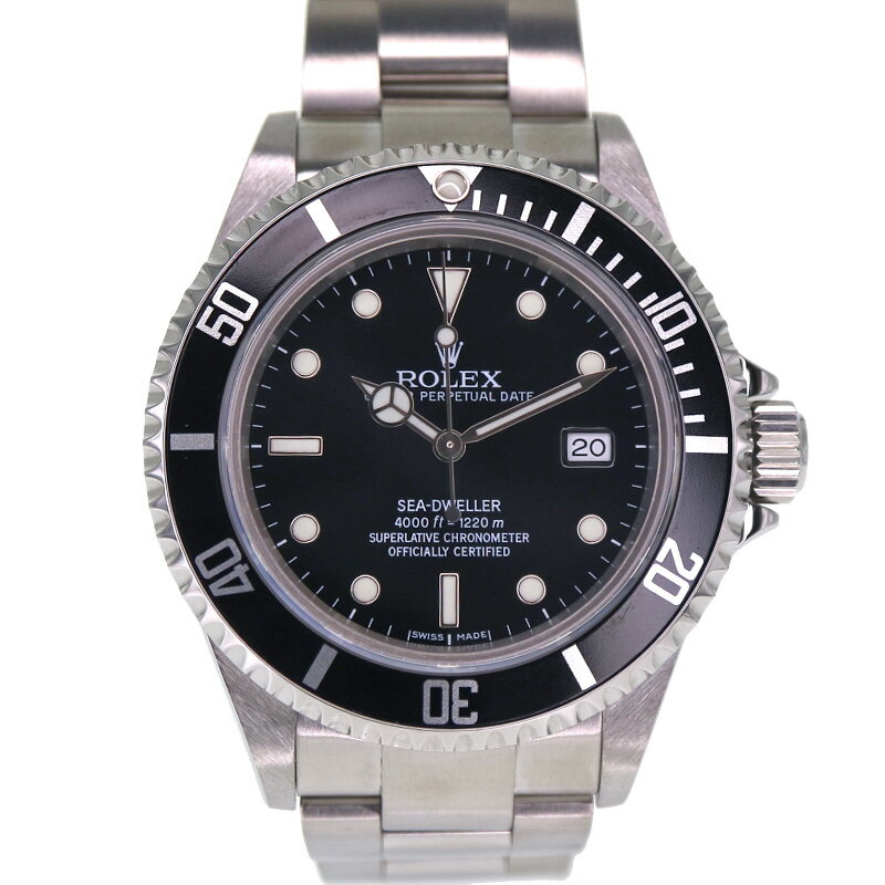 ロレックス Rolex 16600 シードゥエラー ブラック ステンレススチール SS 自動巻き メンズ 腕時計【中古】