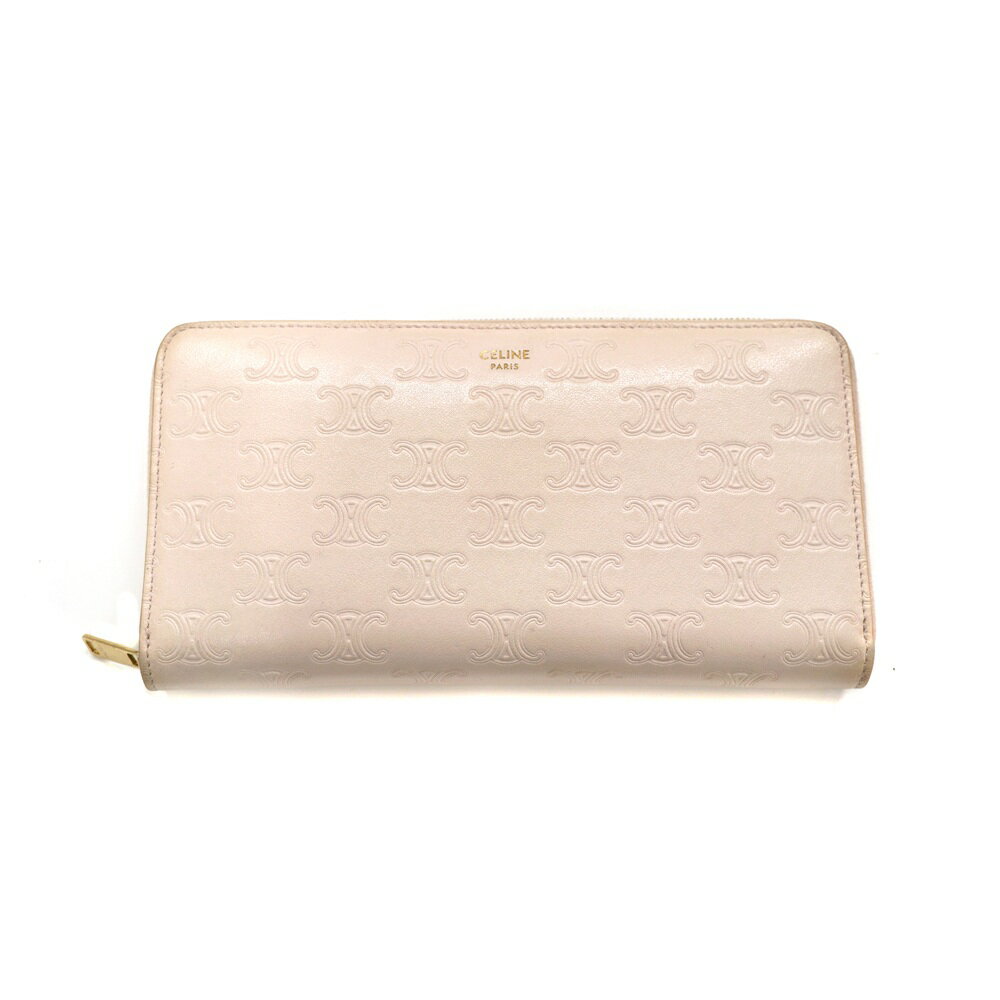 セリーヌ Celine ラージジップウォレット 財布 レザー トリオンフ【中古】