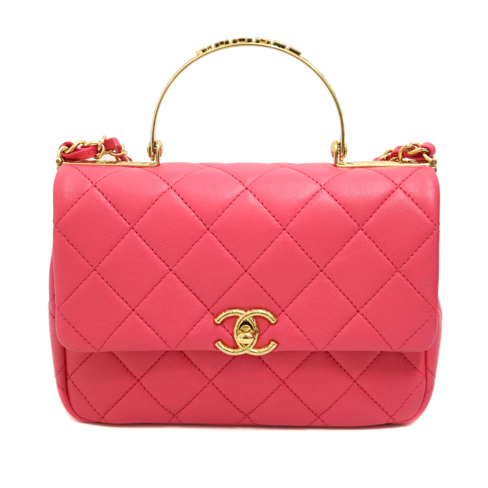 シャネル Chanel AS4605 トップハンドルバッグ ピンク【中古】