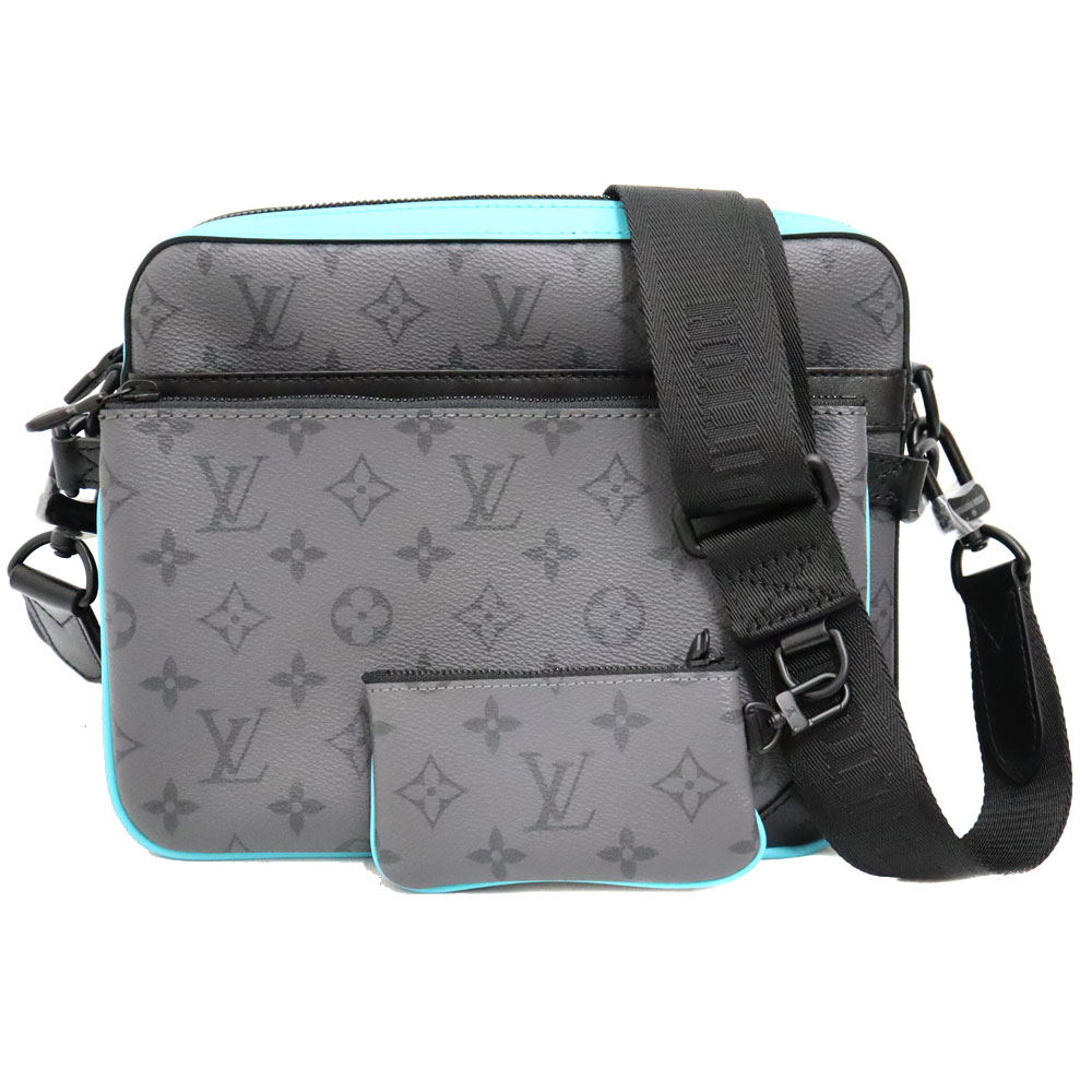 ルイヴィトン Louis Vuitton M11648 トリオメッセンジャー グレー系 モノグラムエクリプスリバース PVC/レザーショルダーバッグ メンズ【中古】(4)