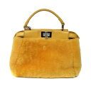 フェンディ Fendi 8BN244 ミニ ピーカブー ムートン イエロー【中古】